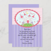 Carte plate de Merci pourpre de princesse Castle (Devant / Derrière)