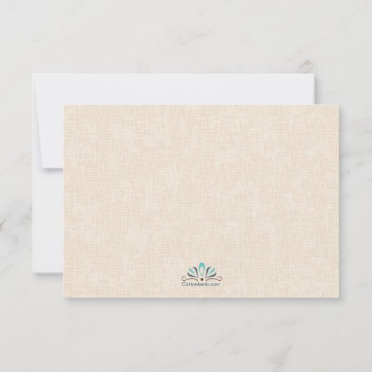 Carte plate de Merci turquoise (Dos)