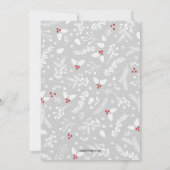 Carte plate de Noël à baies bleues d'hiver (Dos)