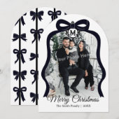 Carte plate de Noël avec photo et monogramme - Noi (Devant / Derrière)