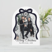 Carte plate de Noël avec photo et monogramme - Noi (Debout devant)