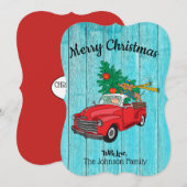 Carte plate de Noël avec un teckel (Devant / Derrière)