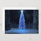 Carte plate de Noël bleue (Devant / Derrière)