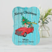 Carte plate de Noël d'arbre d'achat de teckel (Debout devant)