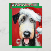 Carte plate de Noël fantaisiste Irish Wolfhound (Devant / Derrière)