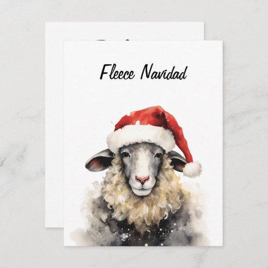 Carte plate de Noël Fleece Navidad (Devant / Derrière)