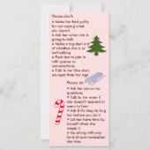 Carte plate de Noël pour fille avec mutisme sélect (Dos)