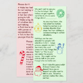 Carte plate de Noël pour fille avec mutisme sélect (Devant / Derrière)