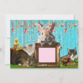 Carte plate de Pâques - Chats et Lapins (Dos)