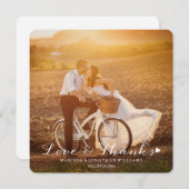 Carte plate de petit de coeur Merci doux de (Devant / Derrière)