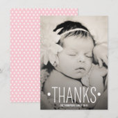 Carte plate de photo de Merci de bébé de (Devant / Derrière)