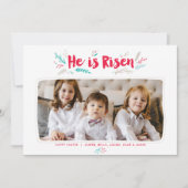 Carte plate de photo de Pâques Il est ressuscité ( (Devant)