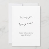 Carte plate de proposition de la soeur Bridesmaid (Dos)