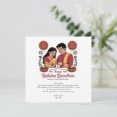 Carte plate de Raksha Bandhan joyeuse (Debout devant)