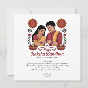Carte plate de Raksha Bandhan joyeuse