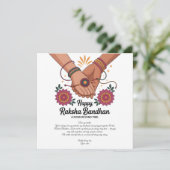 Carte plate de Raksha Bandhan joyeuse (Debout devant)
