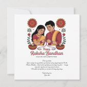 Carte plate de Raksha Bandhan joyeuse (Dos)