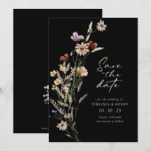 Carte plate de rappel Black Boho (Devant / Derrière)