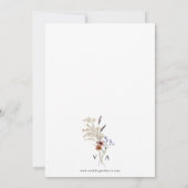 Carte plate de rappel blanc boho (Dos)