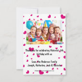 Carte plate de remerciement 3x5 avec photo de coeu (Dos)