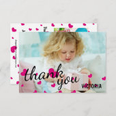 Carte plate de remerciement 3x5 avec photo de coeu (Devant / Derrière)