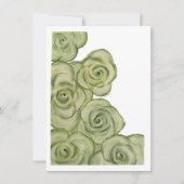 Carte plate de roses teintées de vert et de blanc (Devant)