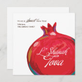 Carte plate de Rosh Hashanah Grenade (Devant / Derrière)