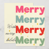 Carte plate de saison des fêtes joyeuse (Devant / Derrière)