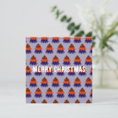 Carte plate de sapin de Noël multicolore (Debout devant)