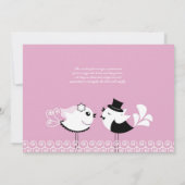 Carte plate de save the date avec de mignons oisea (Dos)