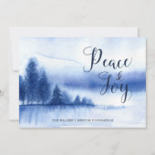 Carte plate de vacances de lac winter d'aquarelle (Devant)