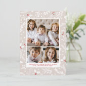 Carte plate de vacances de Noël avec baies d'hiver (Debout devant)