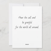 Carte plate de vacances / gratitude du carouge à é (Dos)