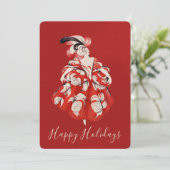 Carte plate de vacances rouge Anisette (Debout devant)