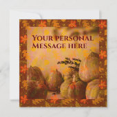 Carte plate de vœux automnale de citrouilles de st (Devant)