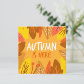 Carte plate de vœux d'automne (Debout devant)
