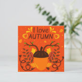 Carte plate de vœux d'automne (Debout devant)