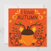 Carte plate de vœux d'automne (Devant)