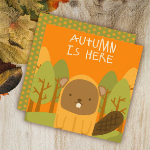 Carte plate de vœux d'automne
