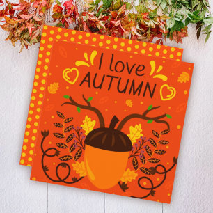 Carte plate de vœux d'automne