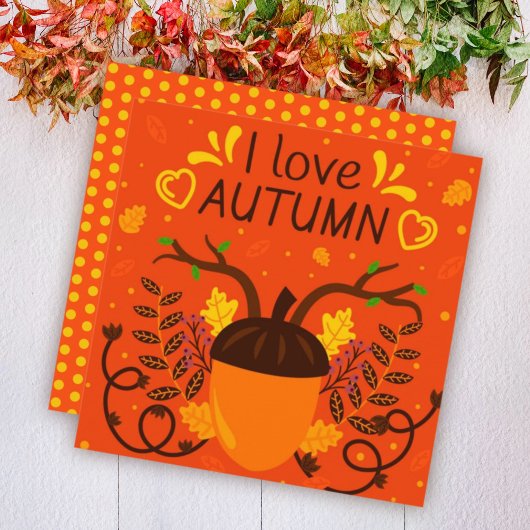 Carte plate de vœux d'automne