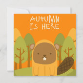 Carte plate de vœux d'automne (Devant)