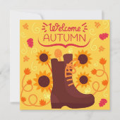 Carte plate de vœux d'automne (Devant)