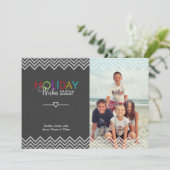 Carte plate de vœux photo Joyeux Noël Slate Look (Debout devant)