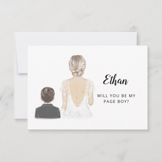 Carte plate demande de garçon d'honneur (Devant)