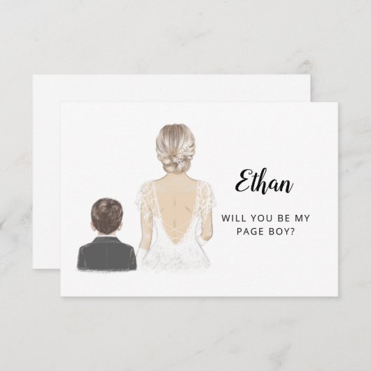 Carte plate demande de garçon d'honneur (Devant / Derrière)