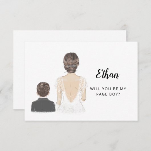 Carte plate Demande de Page Boy Proposition (Devant / Derrière)