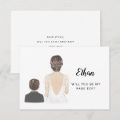 Carte plate Demande Garçon d'honneur Proposition (Devant / Derrière)
