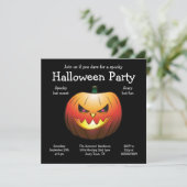 Carte plate d'invitation de citrouille d'Halloween (Debout devant)