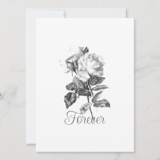 Carte plate d'invitation du jour du mariage (Devant)